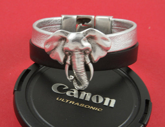 FS0072>>MADE in EUROPE zamak elephant slider, large elephant slider, zamak elephant spacer, bracelet slider qty1