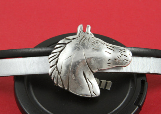 FS0097>>MADE in EUROPE zamak large slider, zamak horse slider, flat cord slider, flat cord horse head slider (94078) Qty1
