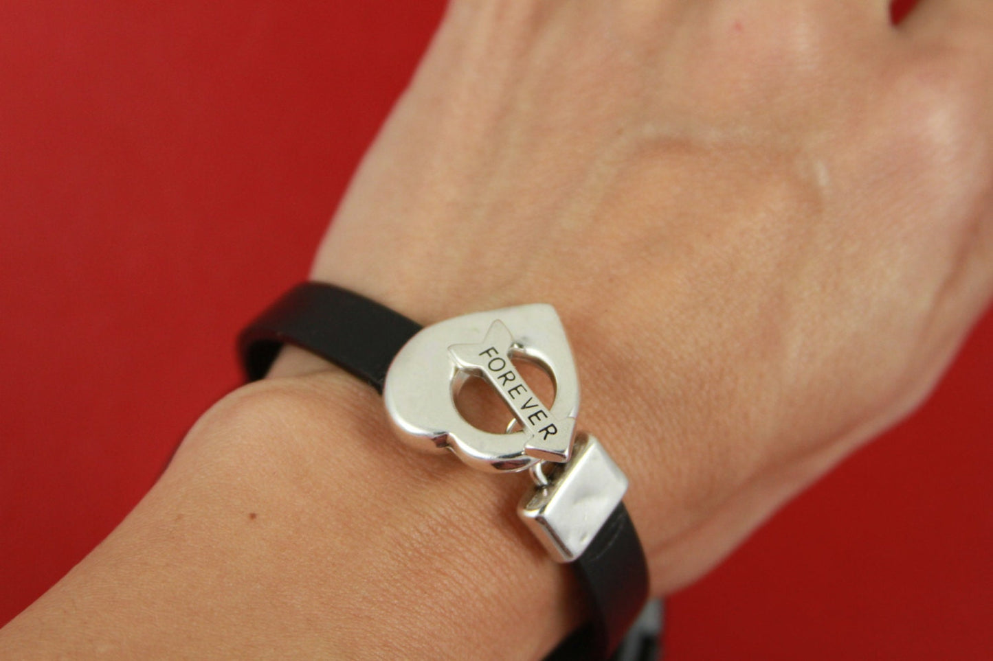 FC0310>>MADE in EUROPE zamak toggle clasp, zamak heart clasp, 3 pieces toggle clasp for 10mm flat cord, flat cord toggle clasp (NG1899) Qty1