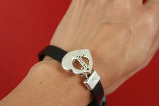 FC0310>>MADE in EUROPE zamak toggle clasp, zamak heart clasp, 3 pieces toggle clasp for 10mm flat cord, flat cord toggle clasp (NG1899) Qty1