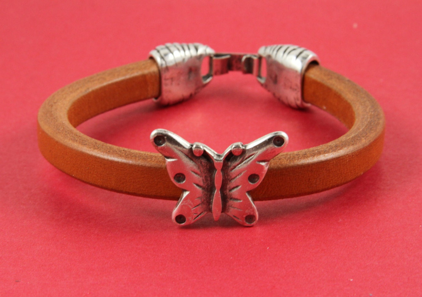 7/7 MADE in EUROPE 2 zamak butterfly sliders, licorice slider, licorice cord butterfly slider, bracelet butterfly slider (93912) Qty2