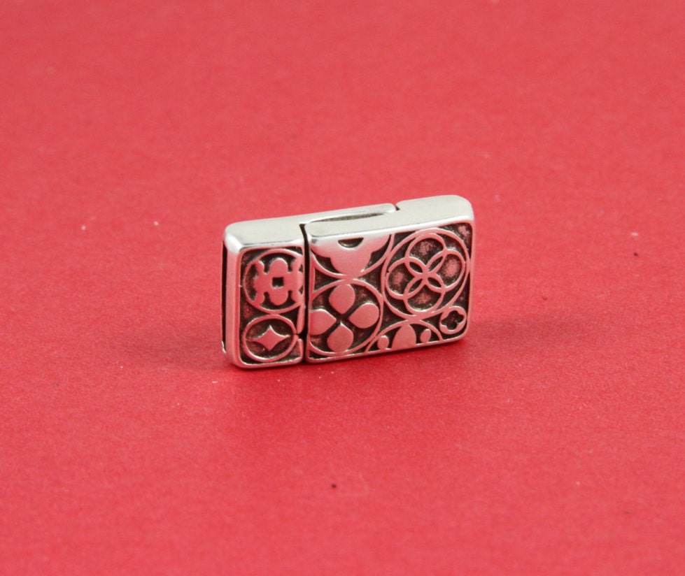 FC0286>> MADE in EUROPE zamak clasp, 10mm flat cord clasp, 10x2mm clasp, Qty1