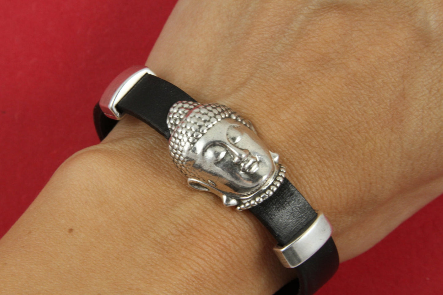 FC0232>>MADE in EUROPE zamak Buddha clasp, Buddha clasp, 10mm flat cord clasp,10mm flat cord  clasp (Tm764as) Qty1