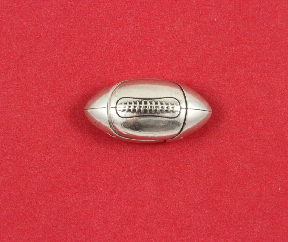 5/5 MADE in EUROPE zamak rugby ball clasp, rugby ball magnetic clasp, 10mm flat cord clasp, football magnetic clasp (94198) Qty1