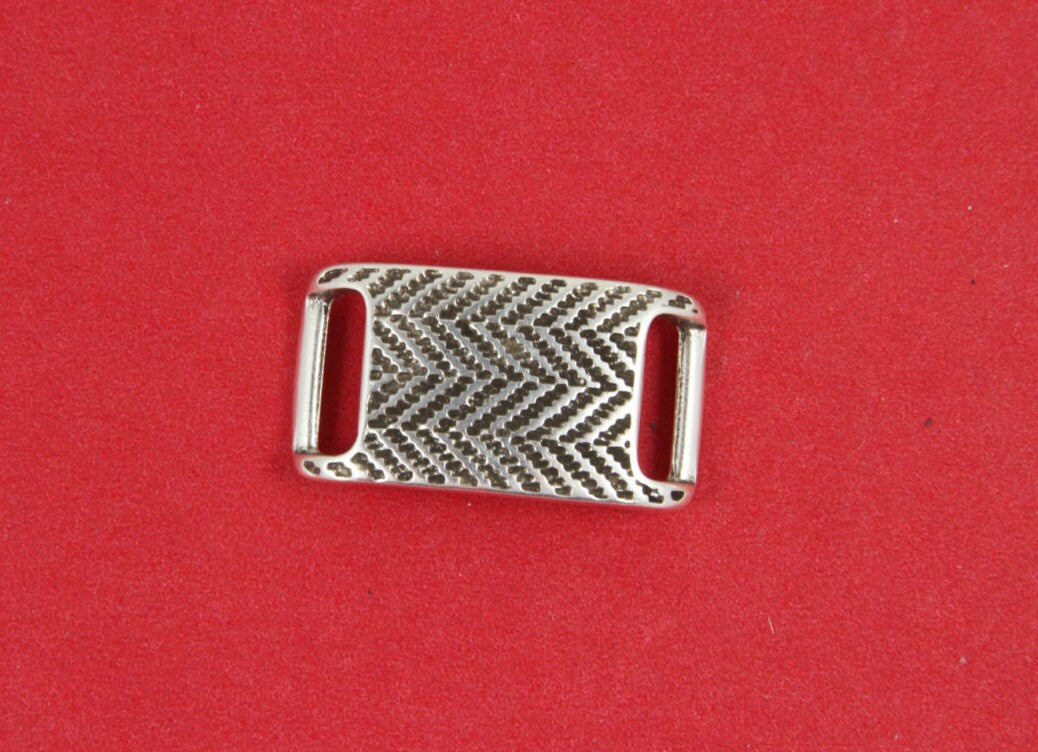 C0067>>MADE in EUROPE zamak connector, embossed connector, 10mm cord connector, flat 10mm leather cord connector, Qty 1