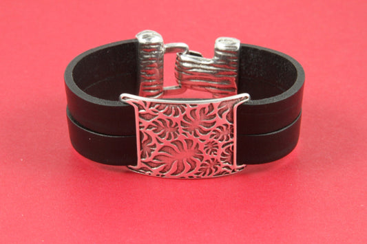 C0137>> MADE in EUROPE zamak connector, flat cord zamak connector, 20mm cord connector, 20mm cord embossed slider, Qty1