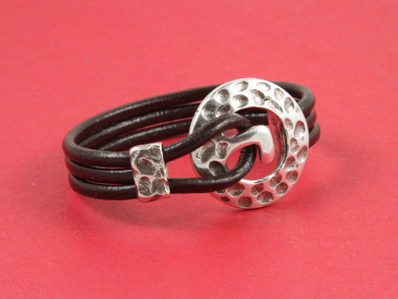 RC0072>>MADE in EUROPE zamak hammered round hook clasp, silver hammered hook clasp, bracelet zamak hook clasp (Ablz76S/95S) qty1 set