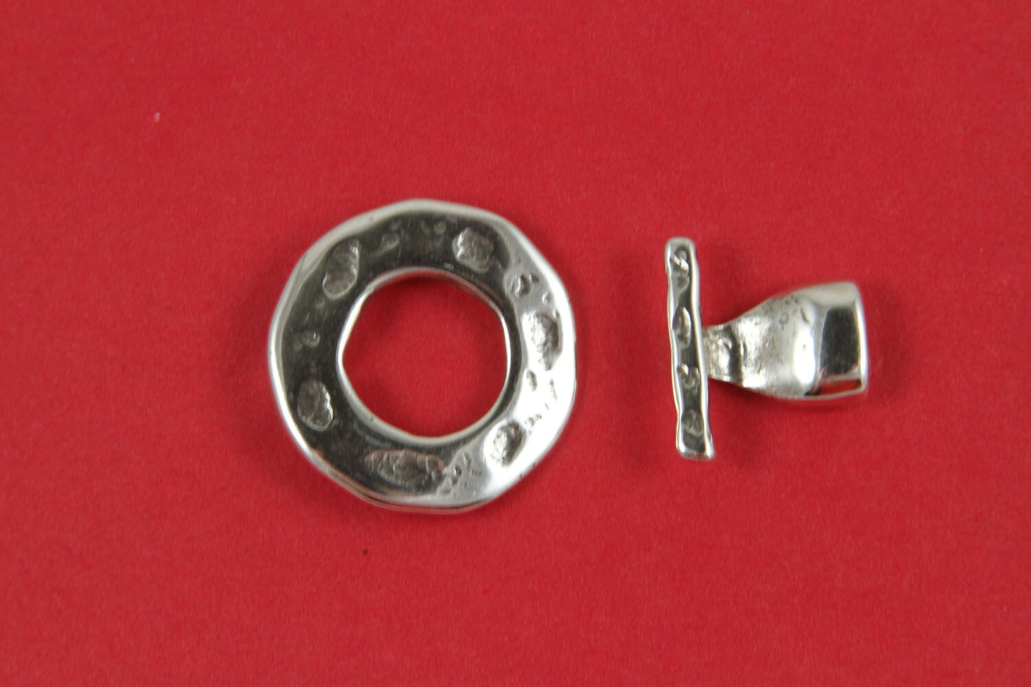 FC0279>>MADE in EUROPE zamak toggle clasp, zamak clasp, hammered toggle clasp, flat hammere circle toggle clasp (ABLZ96S)Qty1