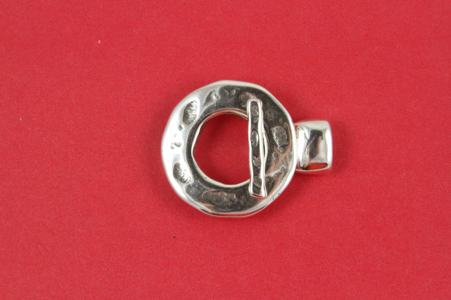 FC0279>>MADE in EUROPE zamak toggle clasp, zamak clasp, hammered toggle clasp, flat hammere circle toggle clasp (ABLZ96S)Qty1