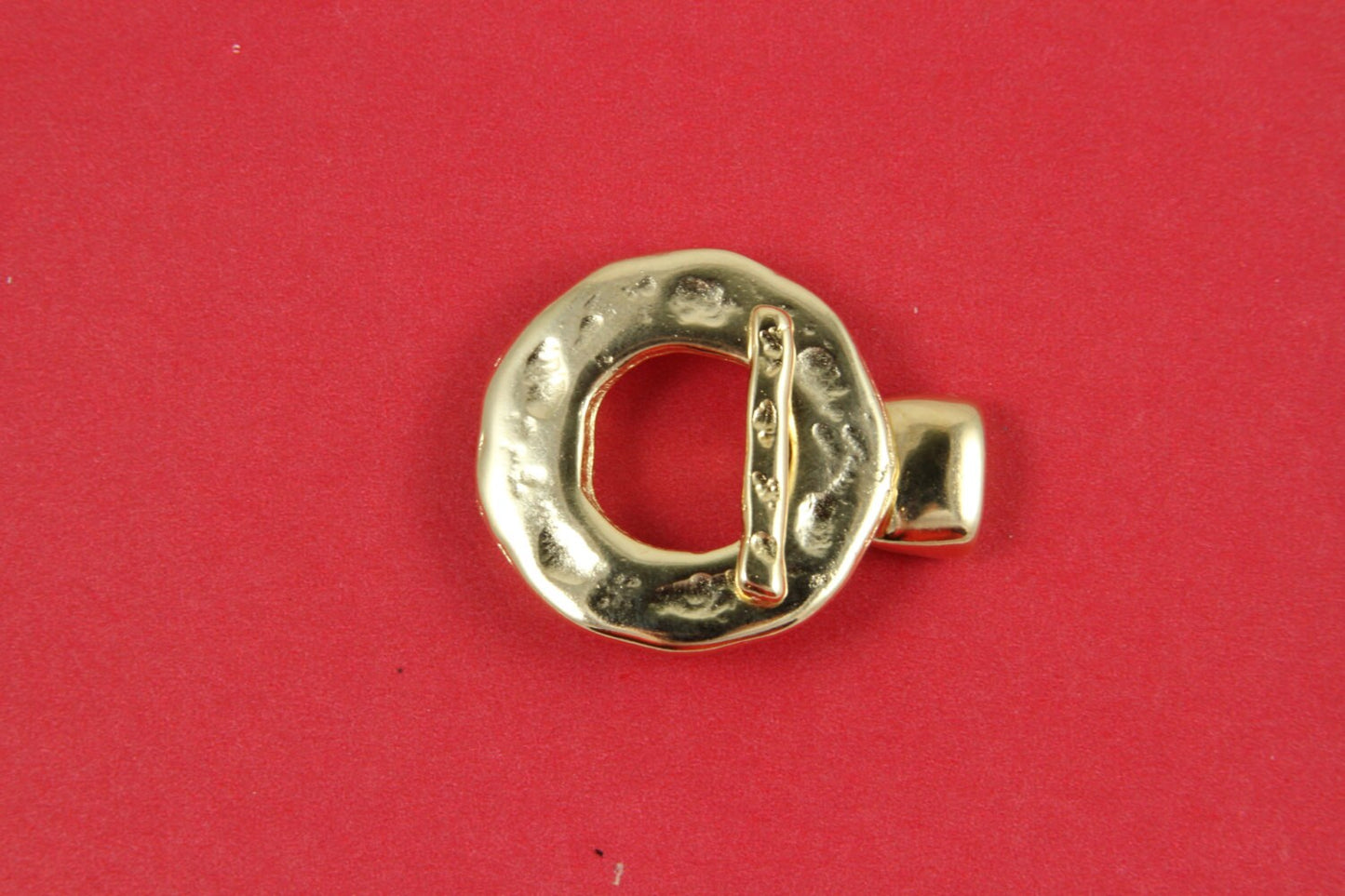 FC0279>>MADE in EUROPE zamak toggle clasp, bracelet toggle clasp, hammered toggle clasp, hammered circle toggle clasp (ABLZ78G)Qty1