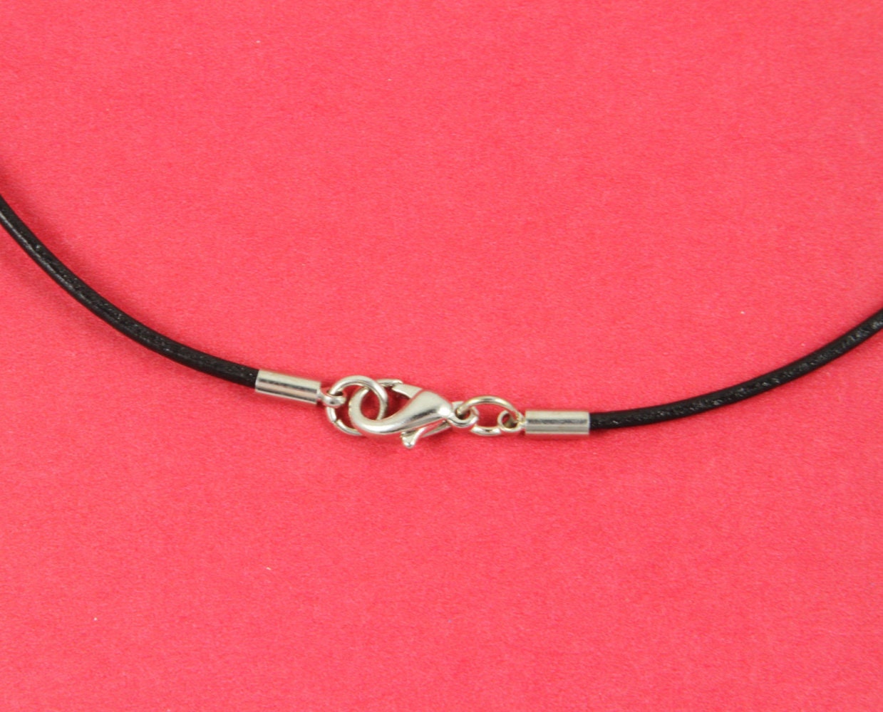 4/6 MADE in EUROPE 4 sets of clasp for 2mm leather cord, 2mm round leather cord clasp, 2mm cord clasp with lobster clasp (91281) Qty 4