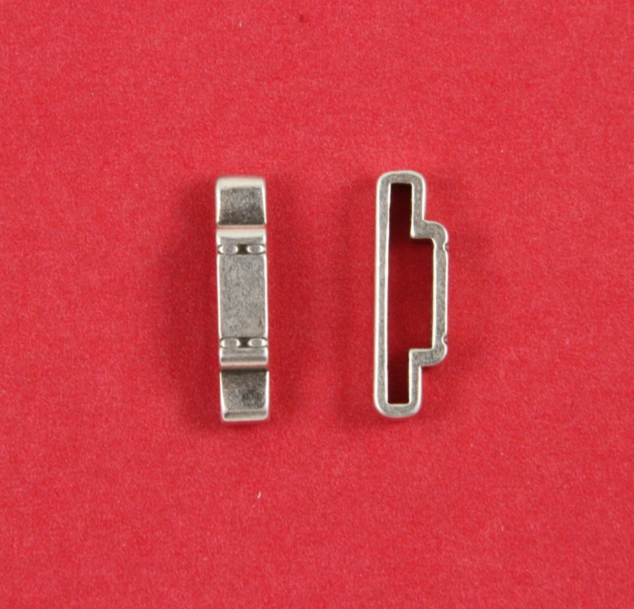 FS0108>>MADE in EUROPE 2 zamak sliders, 20mm cord sliders, flat leather cord slider, 20mm/10mm cod slider Qty2