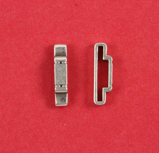FS0108>>MADE in EUROPE 2 zamak sliders, 20mm cord sliders, flat leather cord slider, 20mm/10mm cod slider Qty2
