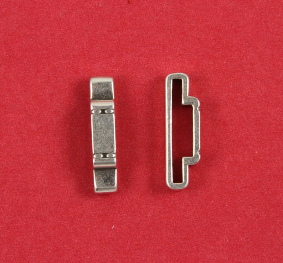 FS0108>>MADE in EUROPE 2 zamak sliders, 20mm cord sliders, flat leather cord slider, 20mm/10mm cod slider Qty2
