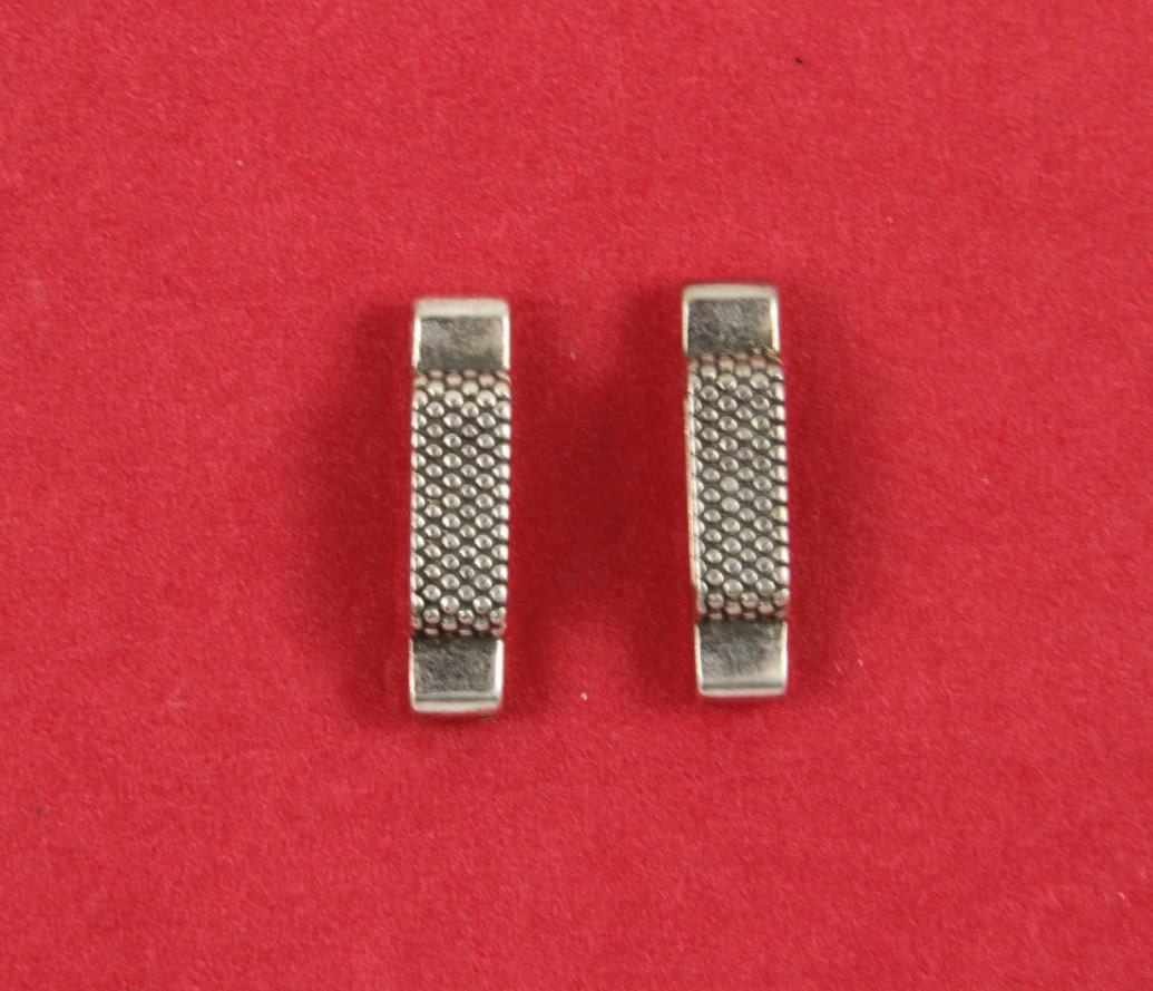 FS0100>> MADE in EUROPE 2 zamak sliders, 20mm cord sliders, flat leather cord slider, 20mm/10mm cod slider (F20/10GRT) Qty2