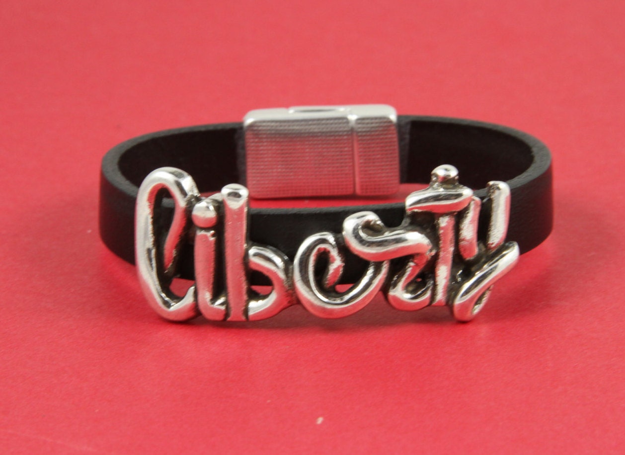 FS0070>>MADE in EUROPE zamak slider, zamak connector, LIBERTY slider, 10mm flat cord slider, bracelet connector (Ablz101S) Qty1)