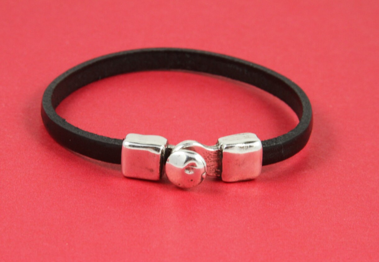 FC0209>>MADE in EUROPE zamak hook clasp, 6mm flat cord clasp,  zamak button clasp, 6mm flat cord clasp (Ablz77S) Qty1
