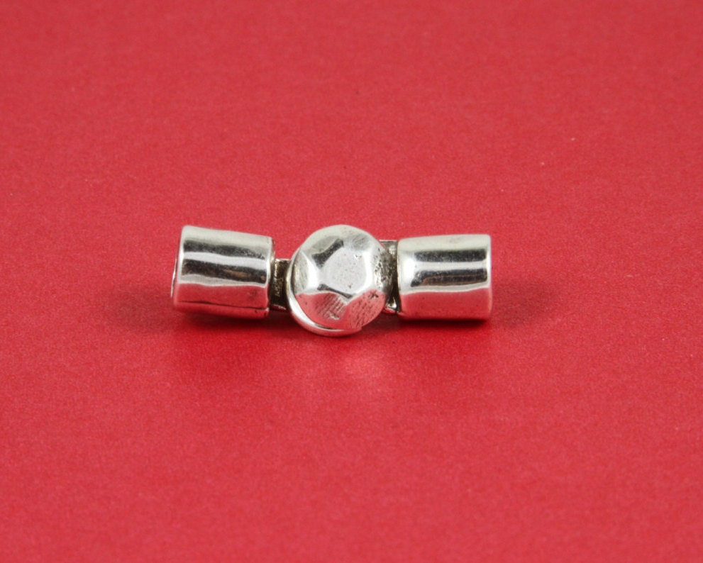 RC0079>>MADE in EUROPE zamak hook clasp, round cord clasp, 5mm cord clasp, bracelet zamak hook, zamak button clasp (Ablz85S) Qty1