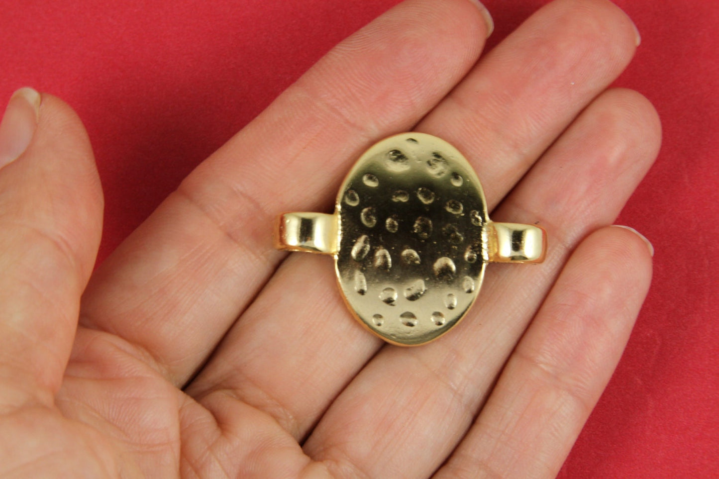 C0051>>MADE in EUROPE zamak connector +2 separators , two hole connector, round cord connector, gold zamak connector (ABLZ90G) Qty1set