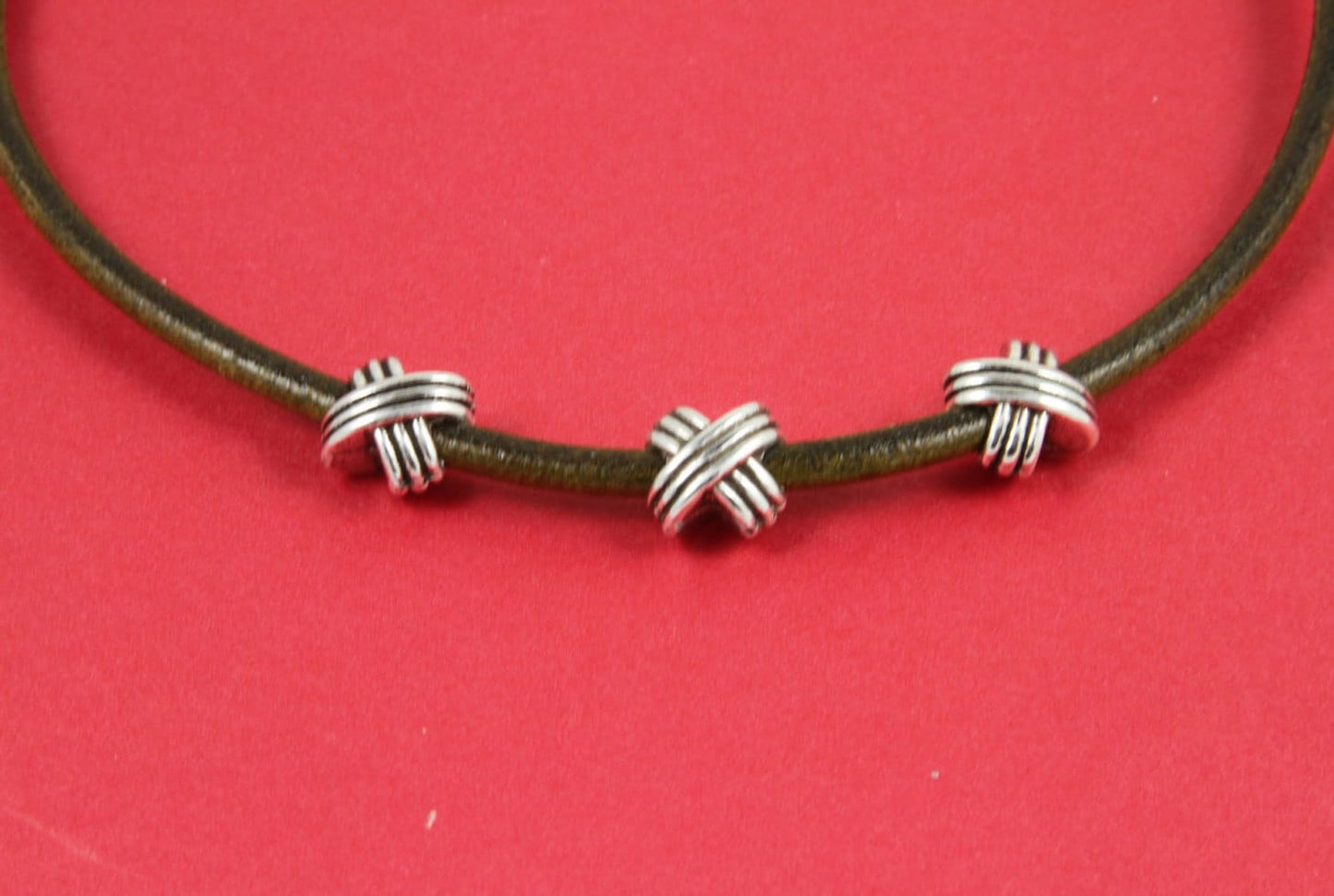 RS0090>>MADE in EUROPE 2 zamak sliders, zamak X sliders, 4mm cord slider, X bead, X tube, 4mm round cord slider (ABLZ83S) Qty2