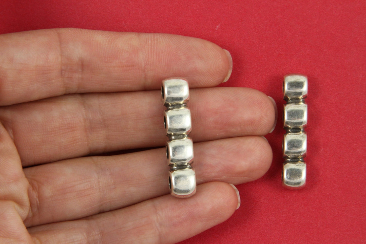 12/1 MADE in EUROPE 2 zamak separators, 3,5mm cord separator, multi strand bracelet strand separator (Ablz115S) Qty2