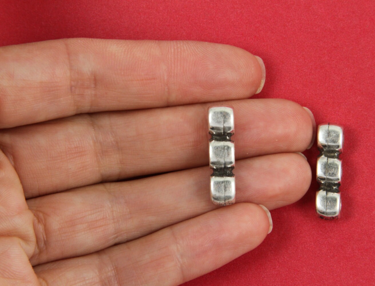 12/1 MADE in EUROPE 2 zamak separators, 3,5mm cord strand separator, multi strand bracelet strand separator (Ablz116S) Qty2