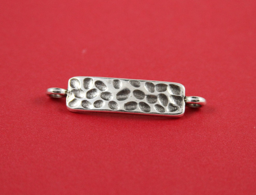 C0068>>MADE in EUROPE zamak connector with 2 separators, hammered zamak connector, zamak bracelet finding (Ablz112S) Qty1