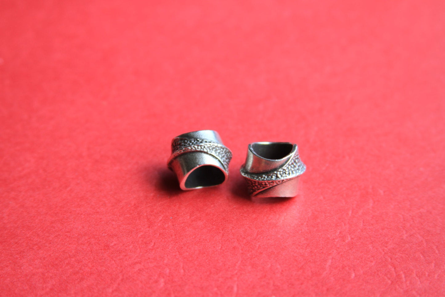 7/7 MADE in EUROPE 2 Silver metal sliders, 10mm metal slider, 10mm silver tube, licorice cord slider (X4638AS) Qty2