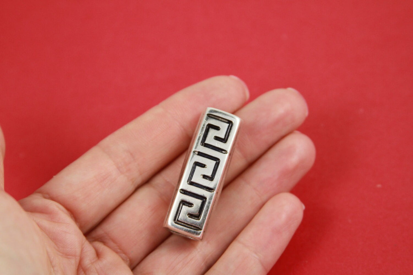 R/8 MADE in EUROPE zamak tube slider, licorice cord tube slider, 10x6mm zamak tube slider (92468) Qty1