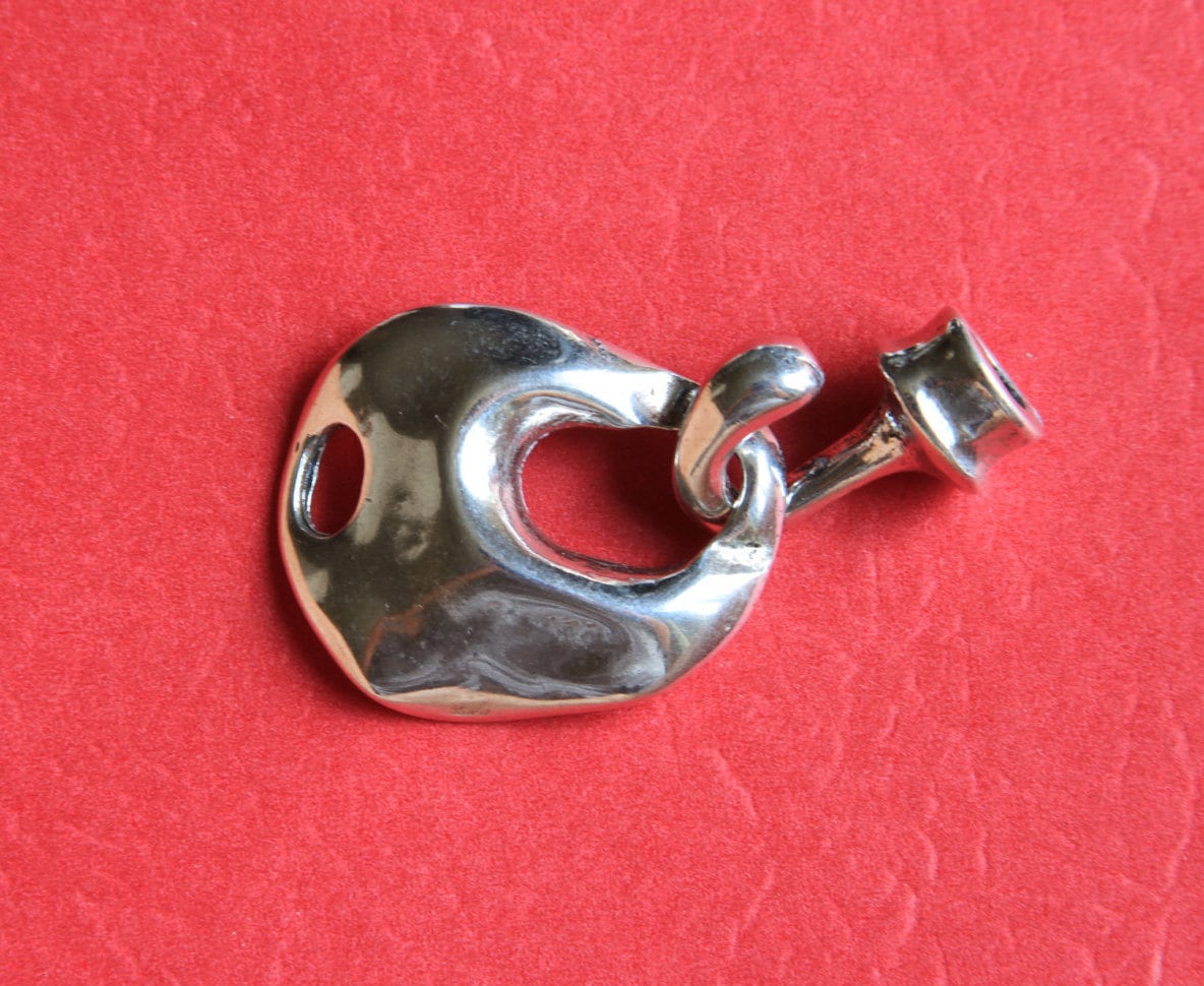 RC0008>> MADE in EUROPE zamak hook clasp, bracelet shiny clasp, silver hook clasp (ABLZ68S) Qty1