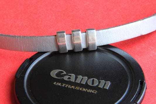 FS0468>> MADE in EUROPE 4 zamak slider bars, 10mm flat cord slider bars, 10mm leather cord simple sliders, zamak sliders (ABLZ65S) Qty4