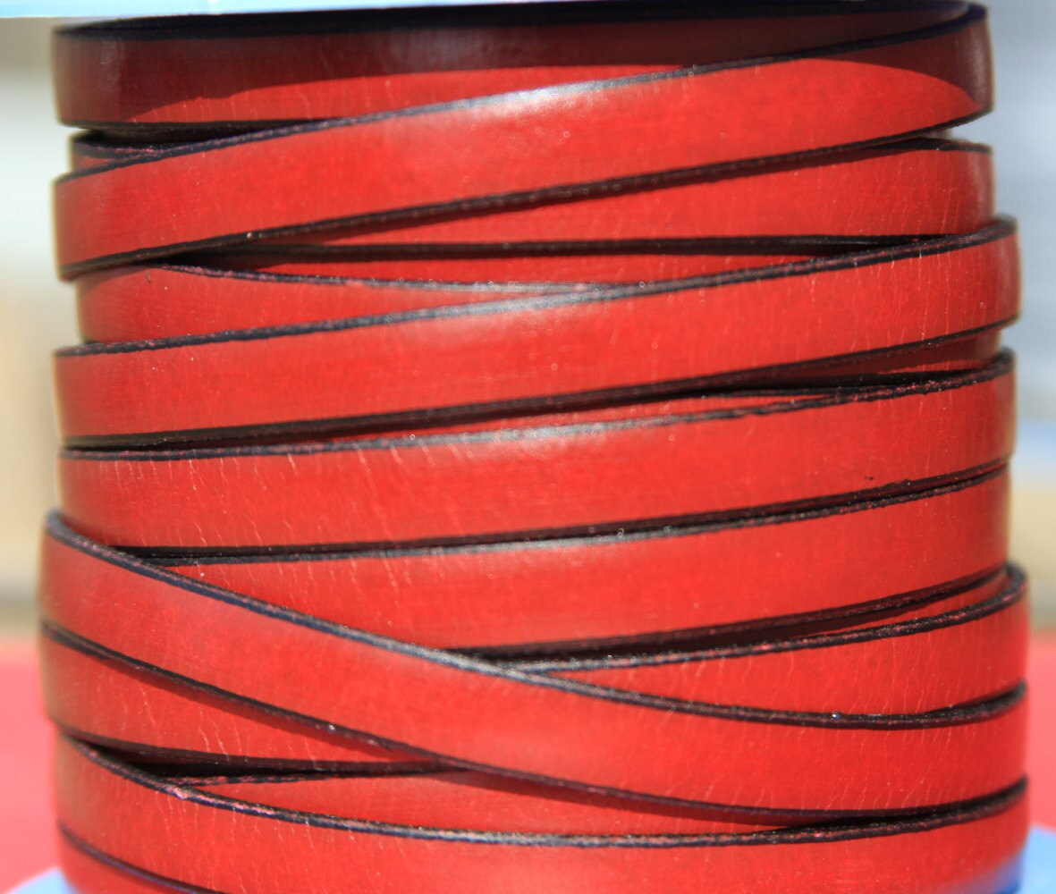 MADE in SPAIN 24" of flat 10mm genuine leather cord, 10mm bordeaux leather cord, dark red leather cord, leather cord for bracelet (VM10BUR)