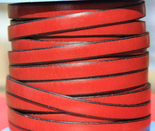 MADE in SPAIN 24" of flat 10mm genuine leather cord, 10mm bordeaux leather cord, dark red leather cord, leather cord for bracelet (VM10BUR)