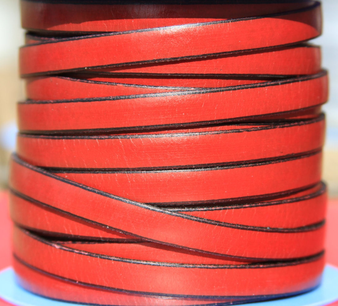 MADE in SPAIN 24" of flat 10mm genuine leather cord, 10mm bordeaux leather cord, dark red leather cord, leather cord for bracelet (VM10BUR)