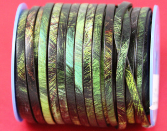 MADE in EUROPE 24'' multi color leather cord, 5mm flat leather cord, 5mm brushstroke flat leather cord (vm5mulbos)