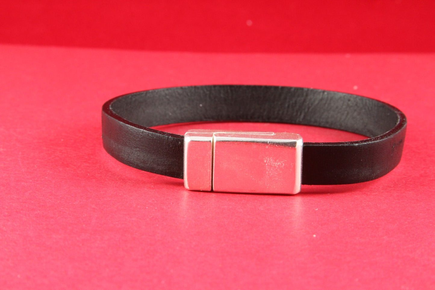 MADE IN EUROPE magnetic clasp for 10mm flat leather cord, silver clasp for flat cord (XM5981SP5/4) Qty1