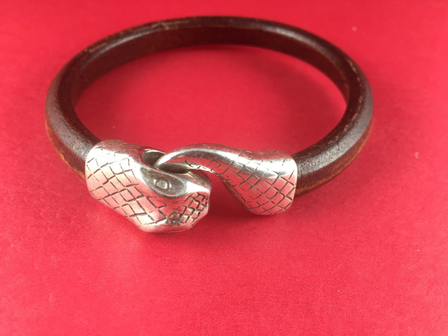 6/6 MADE in EUROPE zamak snake hook clasp, silver hook clasp, licorice cord snake clasp (6705) qty1