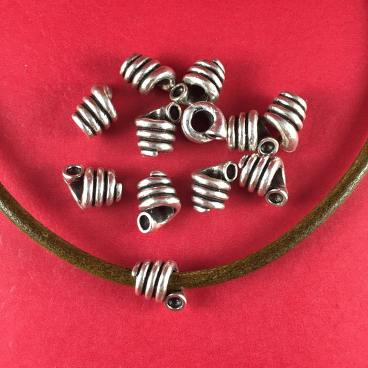 0/4 MADE in EUROPE 4 large silver tube spacers (B1364as) qty4