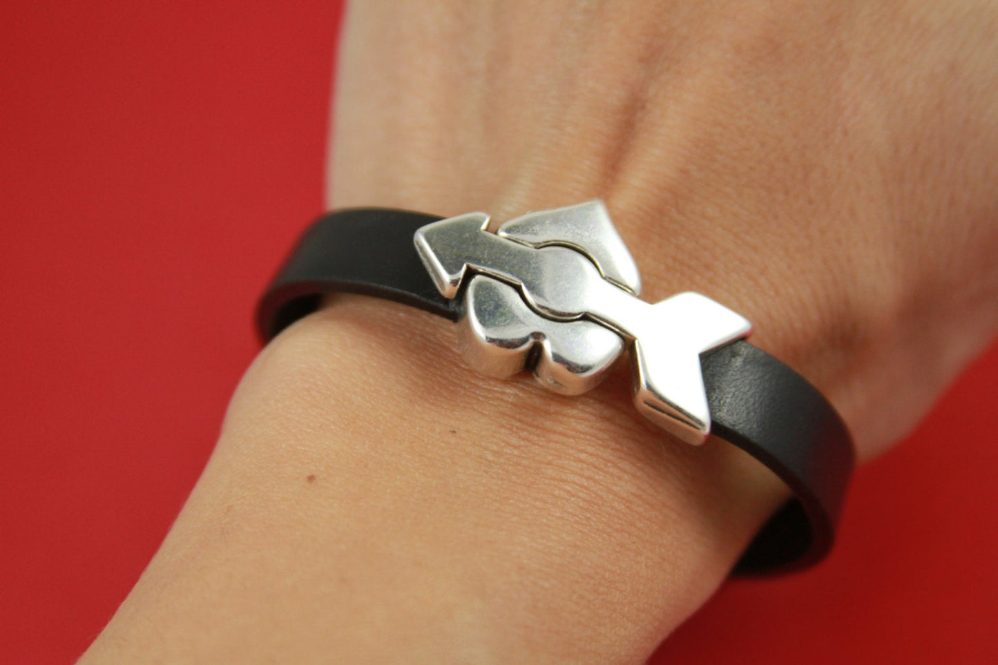 FC0011>>MADE in EUROPE Zamak heart clasp, 10mm zamak clasp for flat leather cord qty1