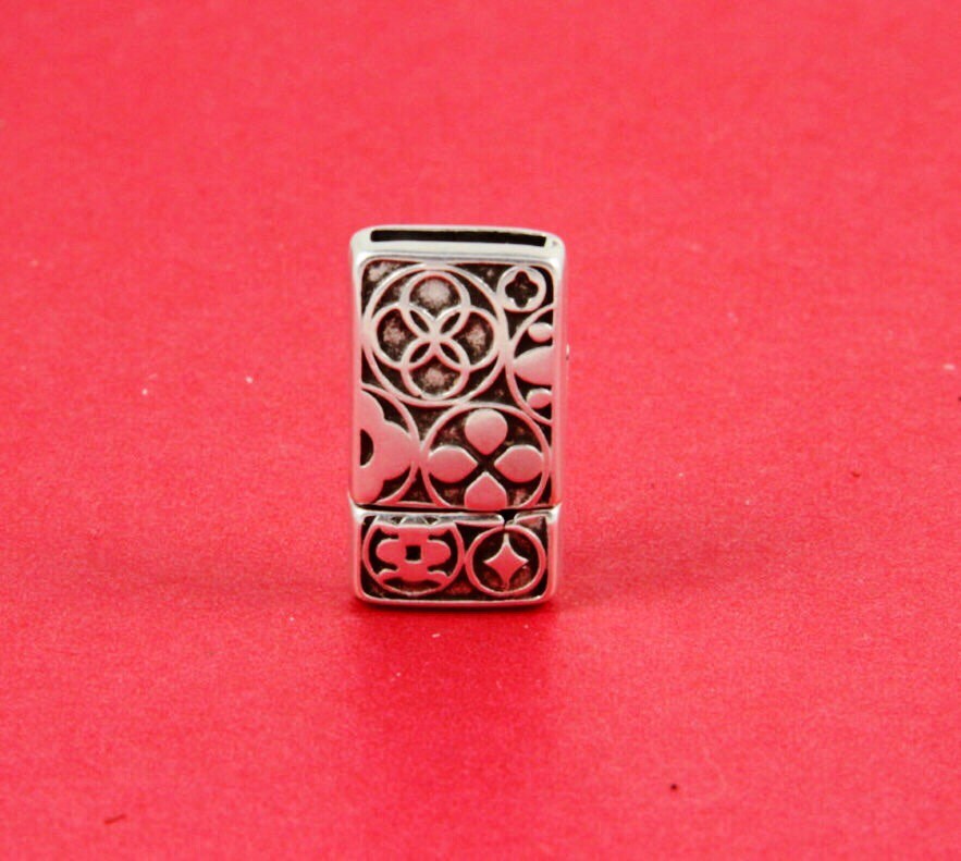 FC0286>> MADE in EUROPE zamak clasp, 10mm flat cord clasp, 10x2mm clasp, Qty1