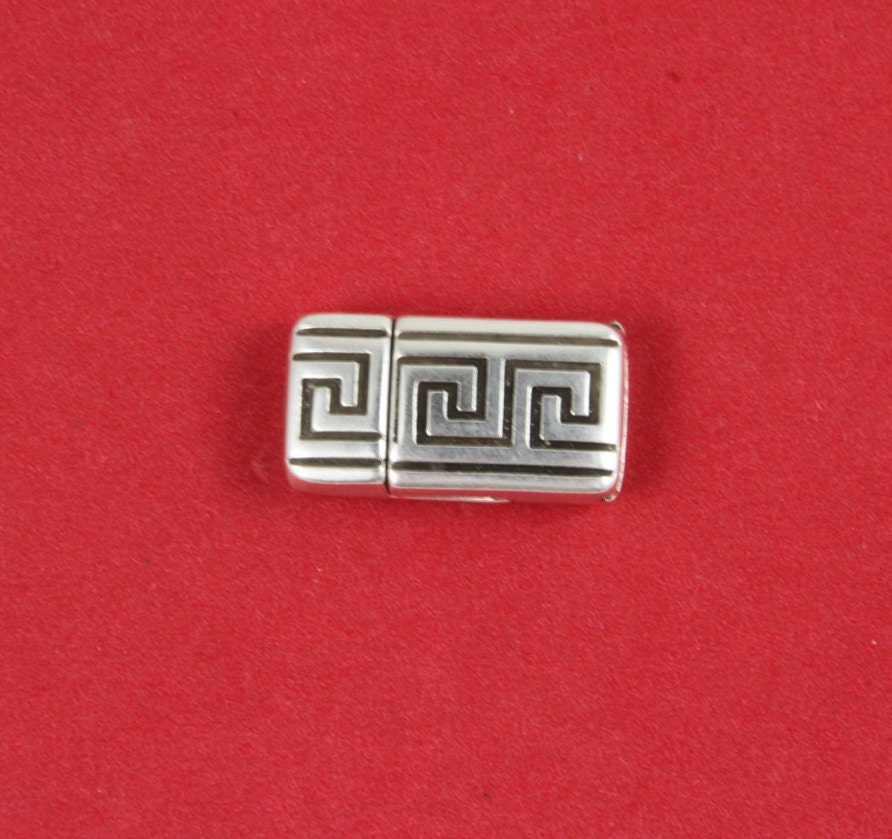 FC0215>>MADE in EUROPE zamak clasp, 10mm flat cord clasp, 10x2mm silver clasp Qty1