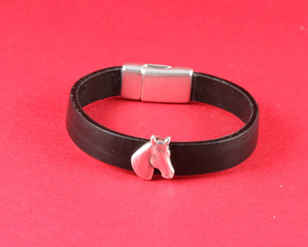 FS0042>> MADE in EUROPE 2 zamak horse sliders, horse head slider, 10mm flat cord slider, 10mm flat cord horse slider, qty2