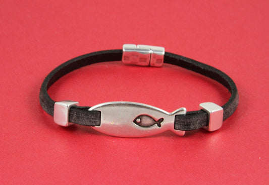 10/3 MADE in EUROPE zamak connector, zamak fish connector, 5mm cord connector, 5mm fish connector, bracelet fish finding (94107) Qty1