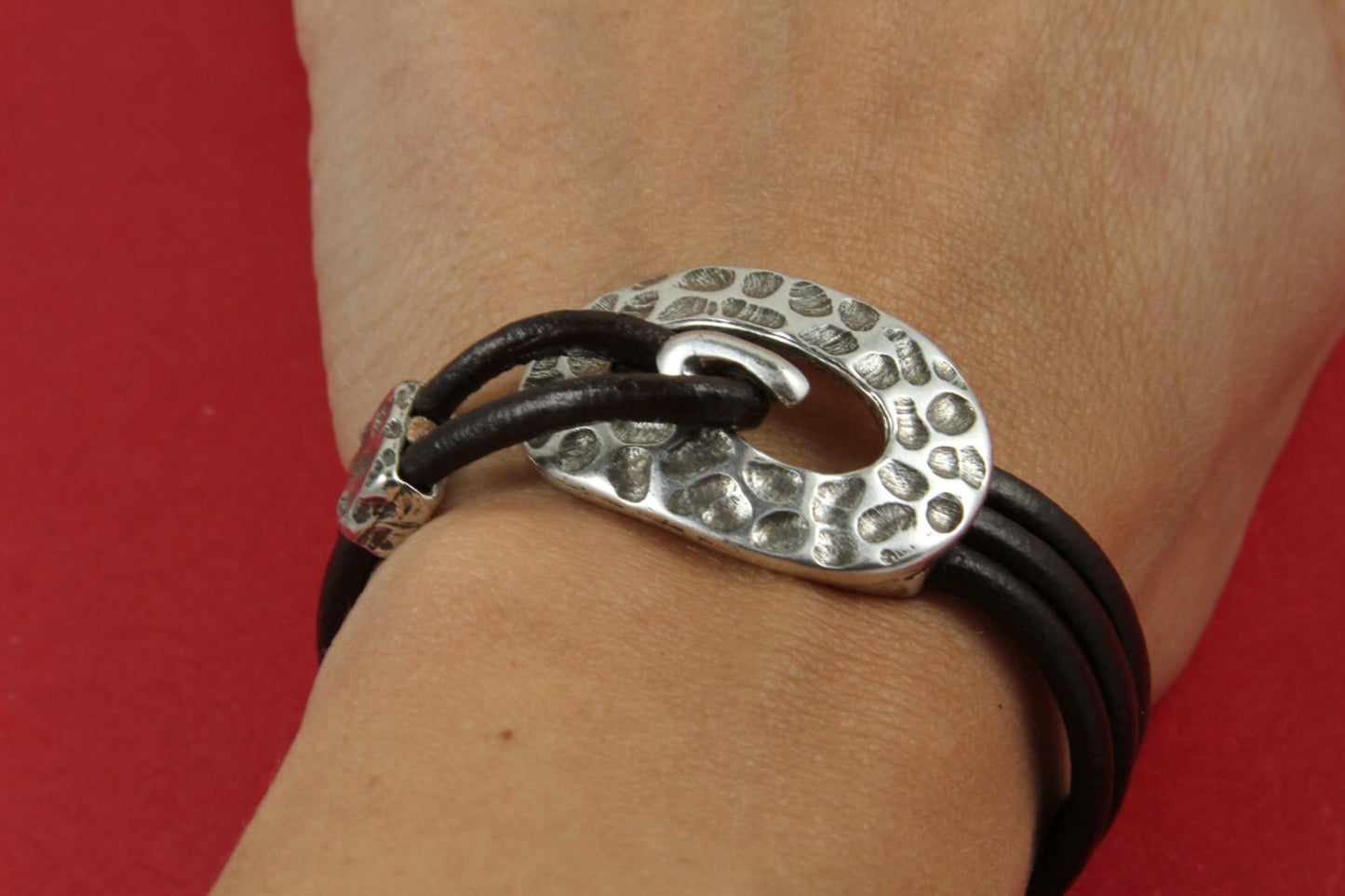 RC0069>>MADE in EUROPE zamak hammered oval hook clasp, silver hammered hook clasp, bracelet zamak hook clasp (Ablz75S/149S) qty1 set