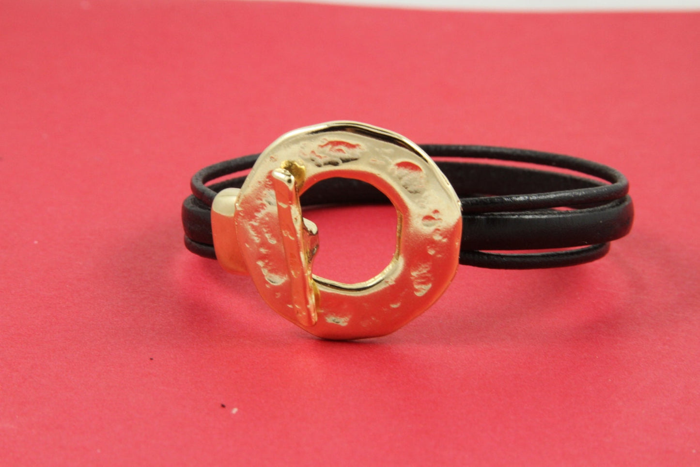 FC0279>>MADE in EUROPE zamak toggle clasp, bracelet toggle clasp, hammered toggle clasp, hammered circle toggle clasp (ABLZ78G)Qty1