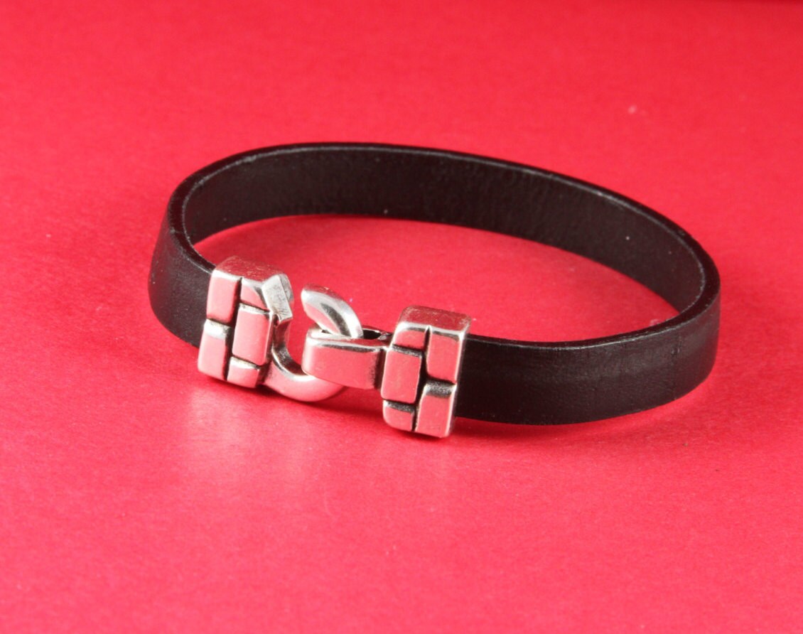 FC0243>>MADE in EUROPE zamak hook clasp, 10mm flat cord clasp, silver hook clasp (ng1535) Qty1