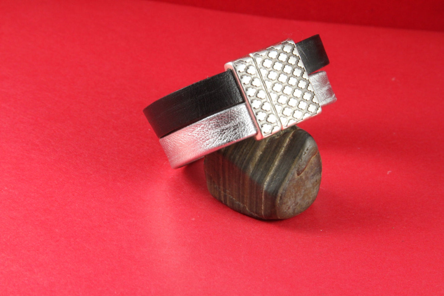 FC0246>>MADE in EUROPE zamak clasp, 20mm flat cord clasp, large clasp, silver clasp Qty1