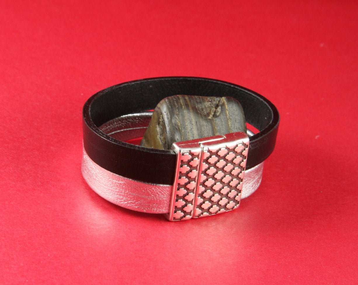 FC0246>>MADE in EUROPE zamak clasp, 20mm flat cord clasp, large clasp, silver clasp Qty1