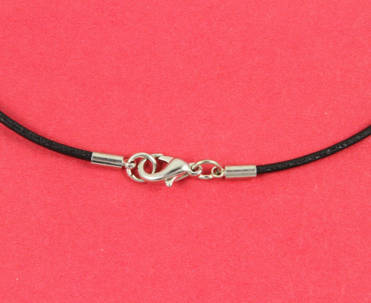4/6 MADE in EUROPE 4 sets of clasp for 2mm leather cord, 2mm round leather cord clasp, 2mm cord clasp with lobster clasp (91281) Qty 4