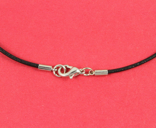 4/6 MADE in EUROPE 4 sets of clasp for 2mm leather cord, 2mm round leather cord clasp, 2mm cord clasp with lobster clasp (91281) Qty 4